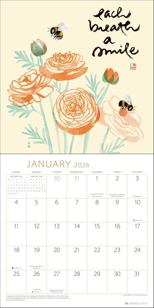 THICH NHAT HANH 2026 WALL CALENDAR